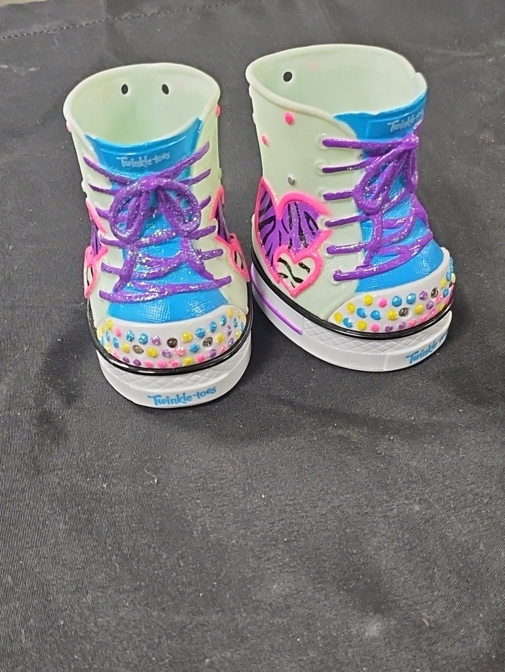 Twinkle Toes Girls Multicolor Light-Up High-Top Sneakers - Blue, Purple & Pink